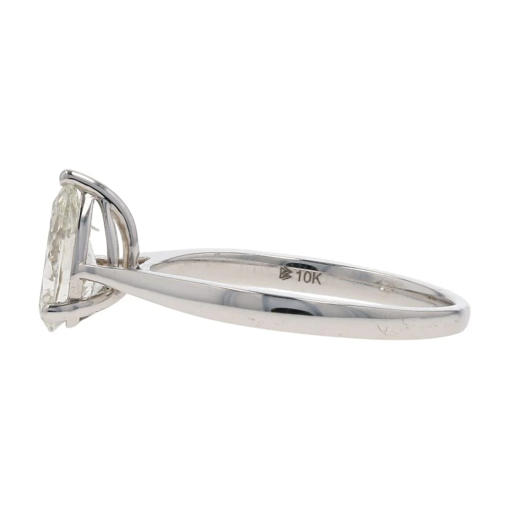 1.00 Ct 10K White Gold Lab Grown Diamond Cathedral Shank Engagement Ring - Image 2