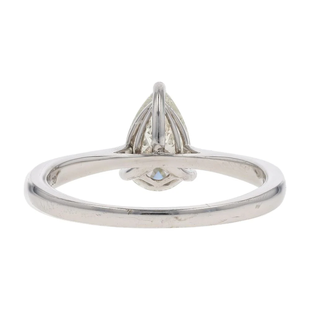 1.00 Ct 10K White Gold Lab Grown Diamond Cathedral Shank Engagement Ring - Image 3