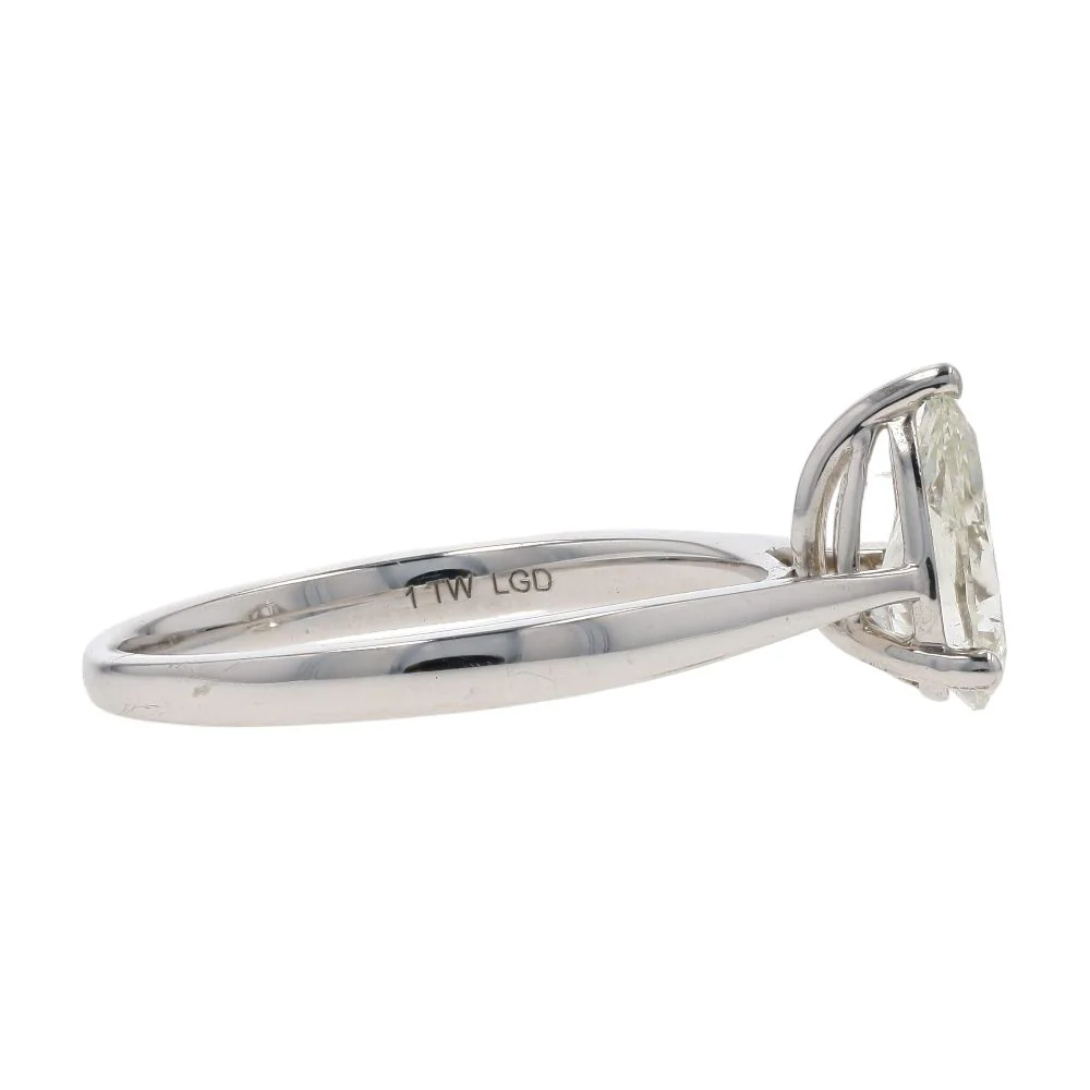 1.00 Ct 10K White Gold Lab Grown Diamond Cathedral Shank Engagement Ring - Image 4