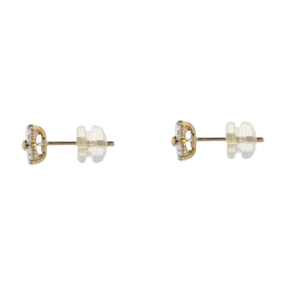 1.00 Ct 14K Gold Lab Grown Diamond Flower Stud Earrings - Image 2