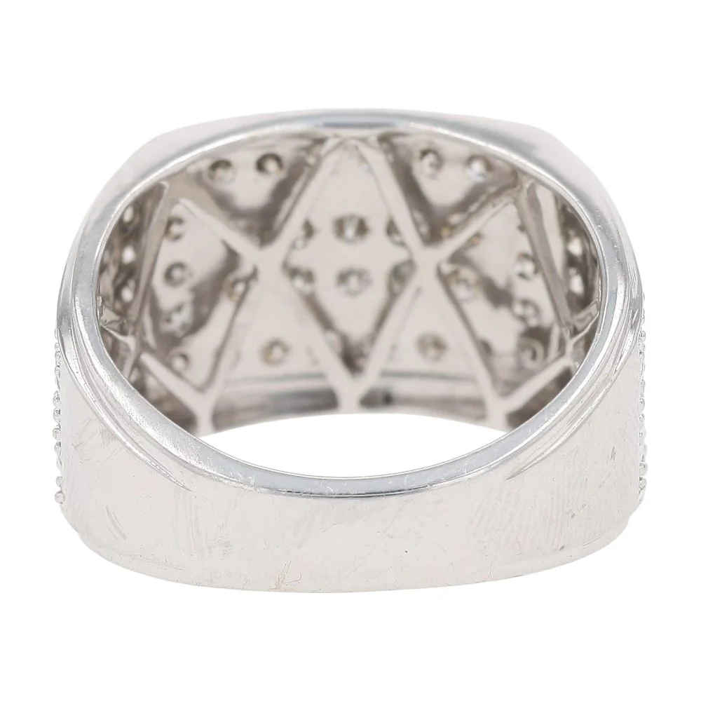 1.50 Ct 10K White Gold Gents Pave Diamond Band - Image 3