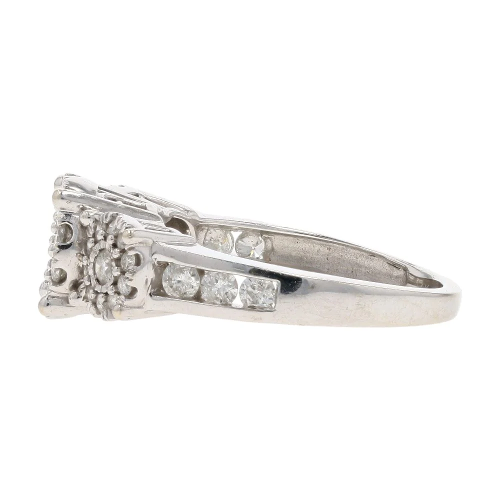 1.50 Ct 14K White Gold Halo And Illusion Set Diamond Engagement Ring - Image 2