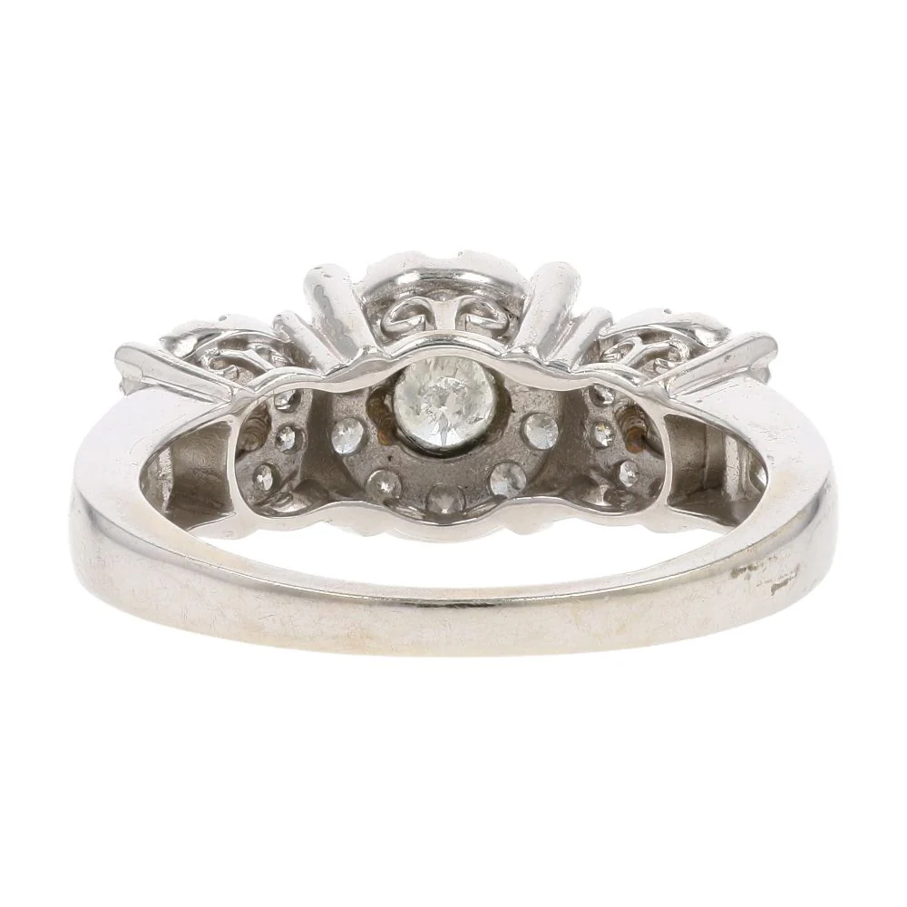 1.50 Ct 14K White Gold Halo And Illusion Set Diamond Engagement Ring - Image 3