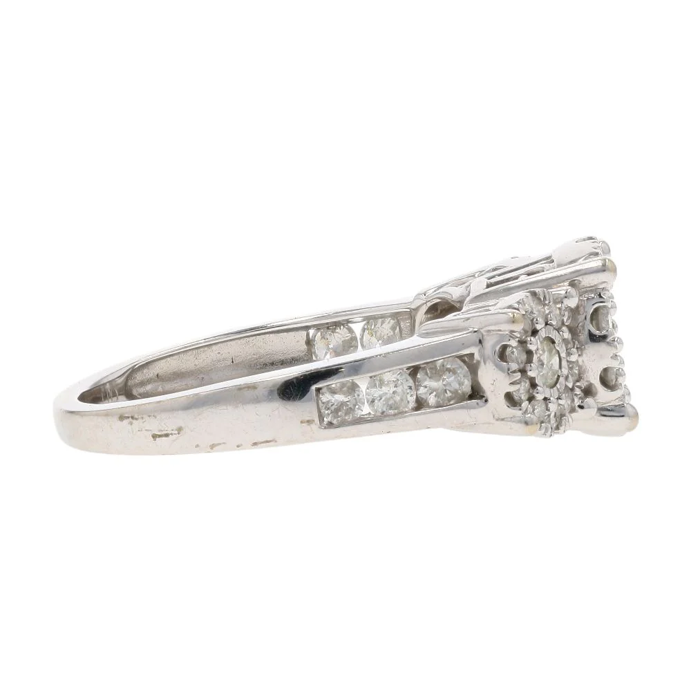 1.50 Ct 14K White Gold Halo And Illusion Set Diamond Engagement Ring - Image 4