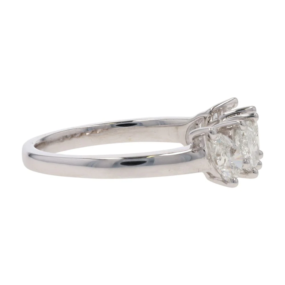 1.50 Ct 14K White Gold Pear Lab Grown Diamond Band - Image 4