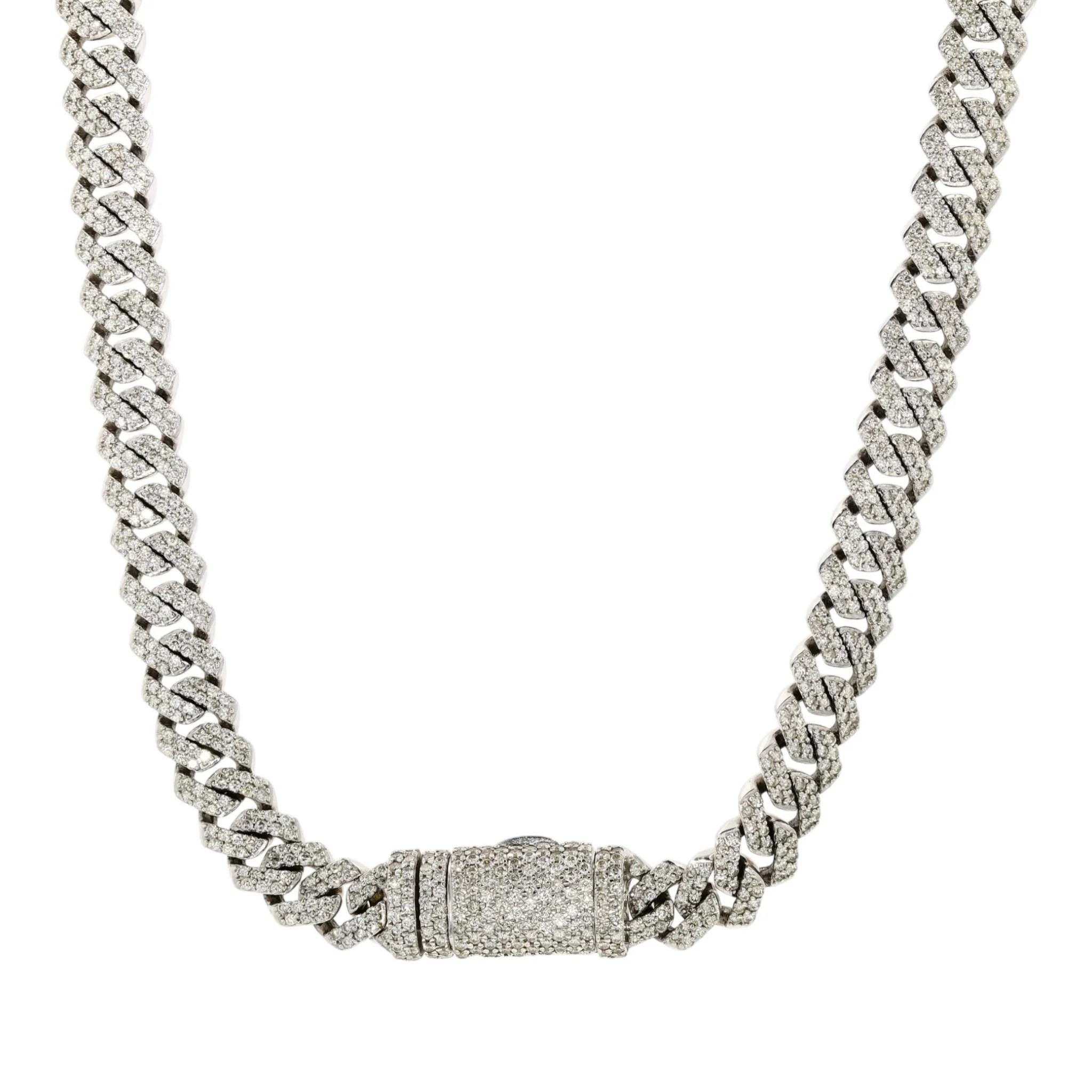 10 1/10 ctw 10K White Gold Diamond Choker Necklace - Image 2