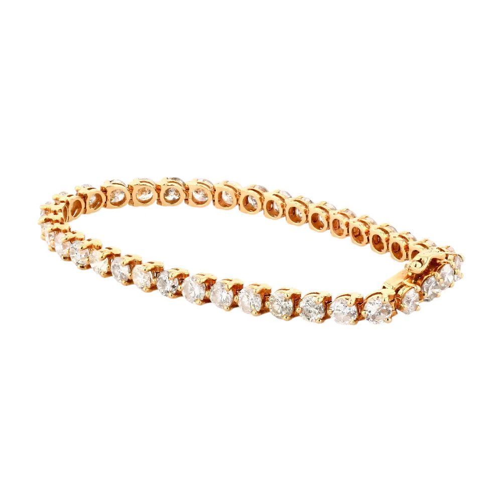 12.06 ct 14K Gold Round Diamond Tennis Bracelet - Image 2
