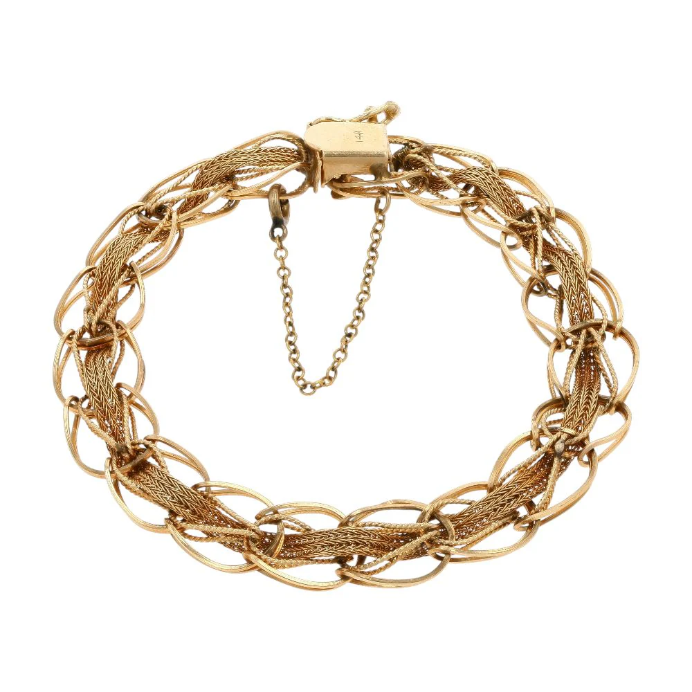 14K Gold Multi-Style Link Bracelet