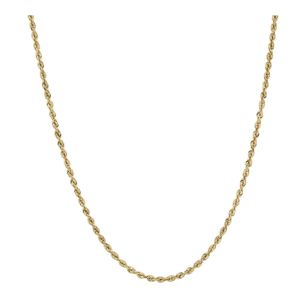 14K Gold Rope Chain Necklace
