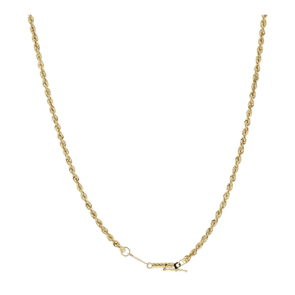 14K Gold Rope Chain Necklace - Image 2