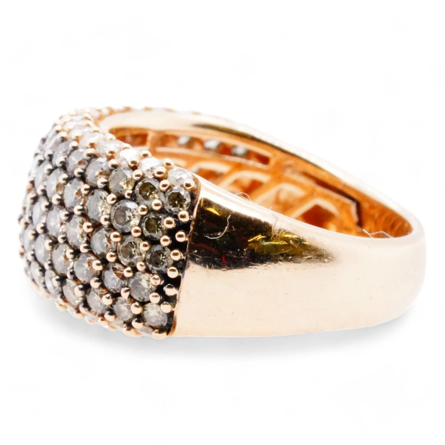 14K Rose Gold Chocolate And White Diamond Band - Image 2