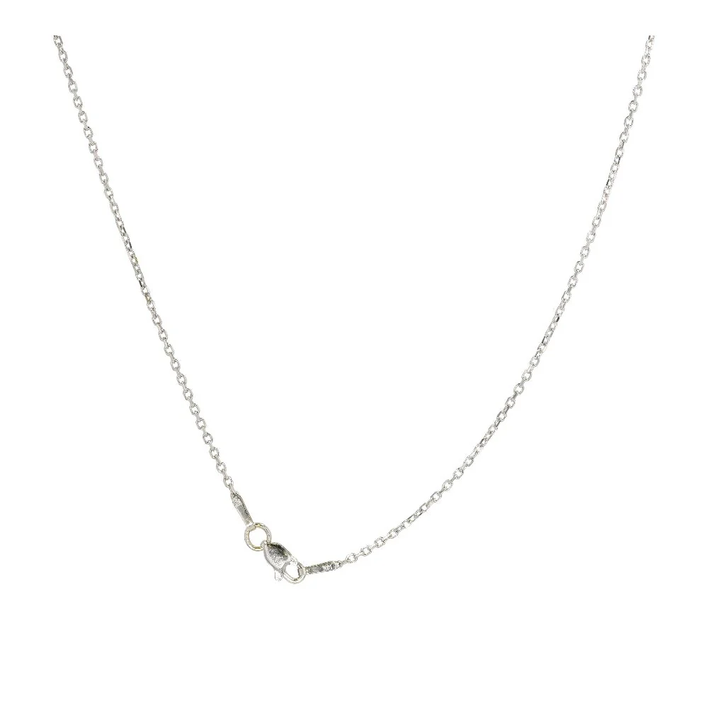 14K White Gold Diamond Accented Open Work Checkerboard Heart Pendant Necklace - Image 2
