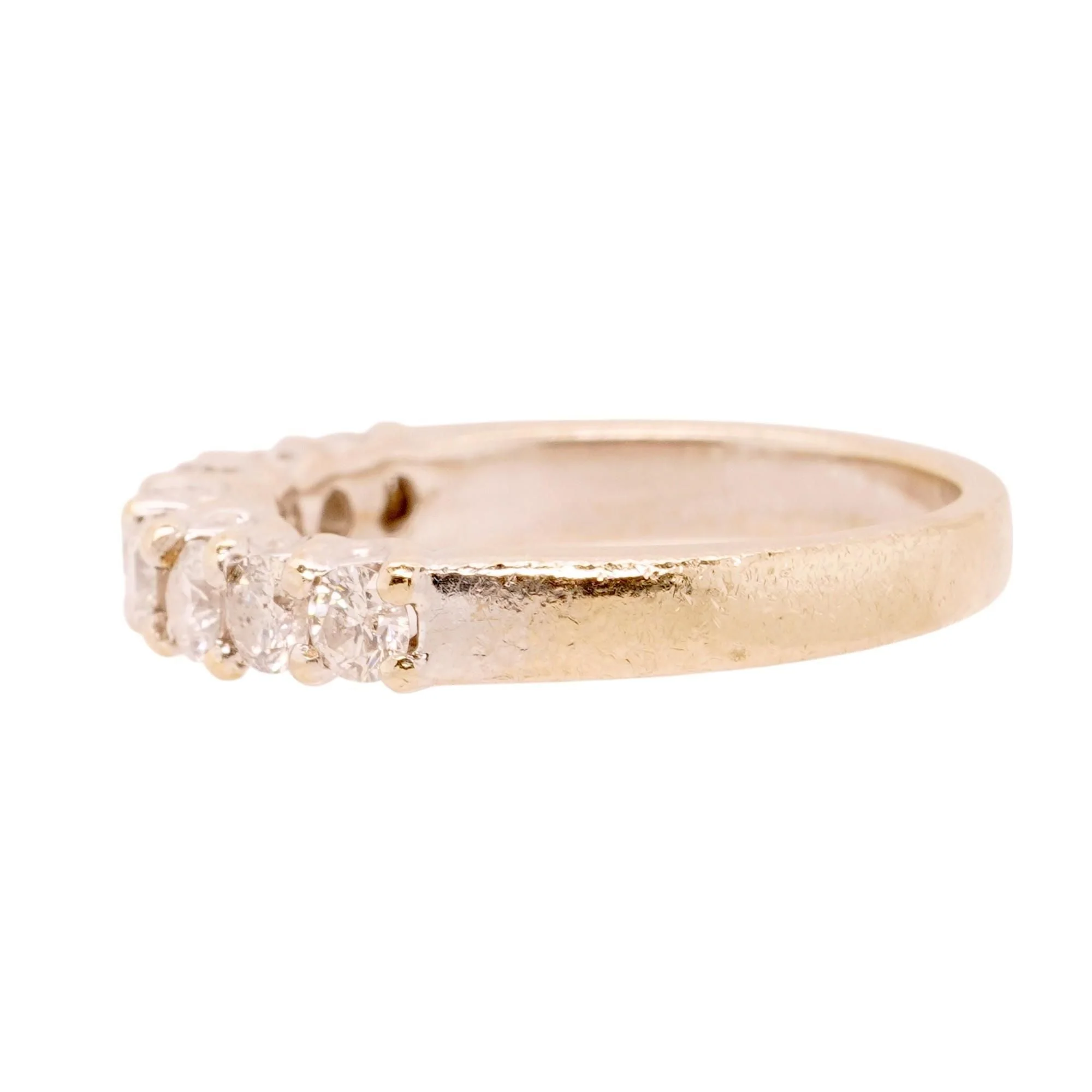 14K White Gold Round Seven Diamond Band - Image 2