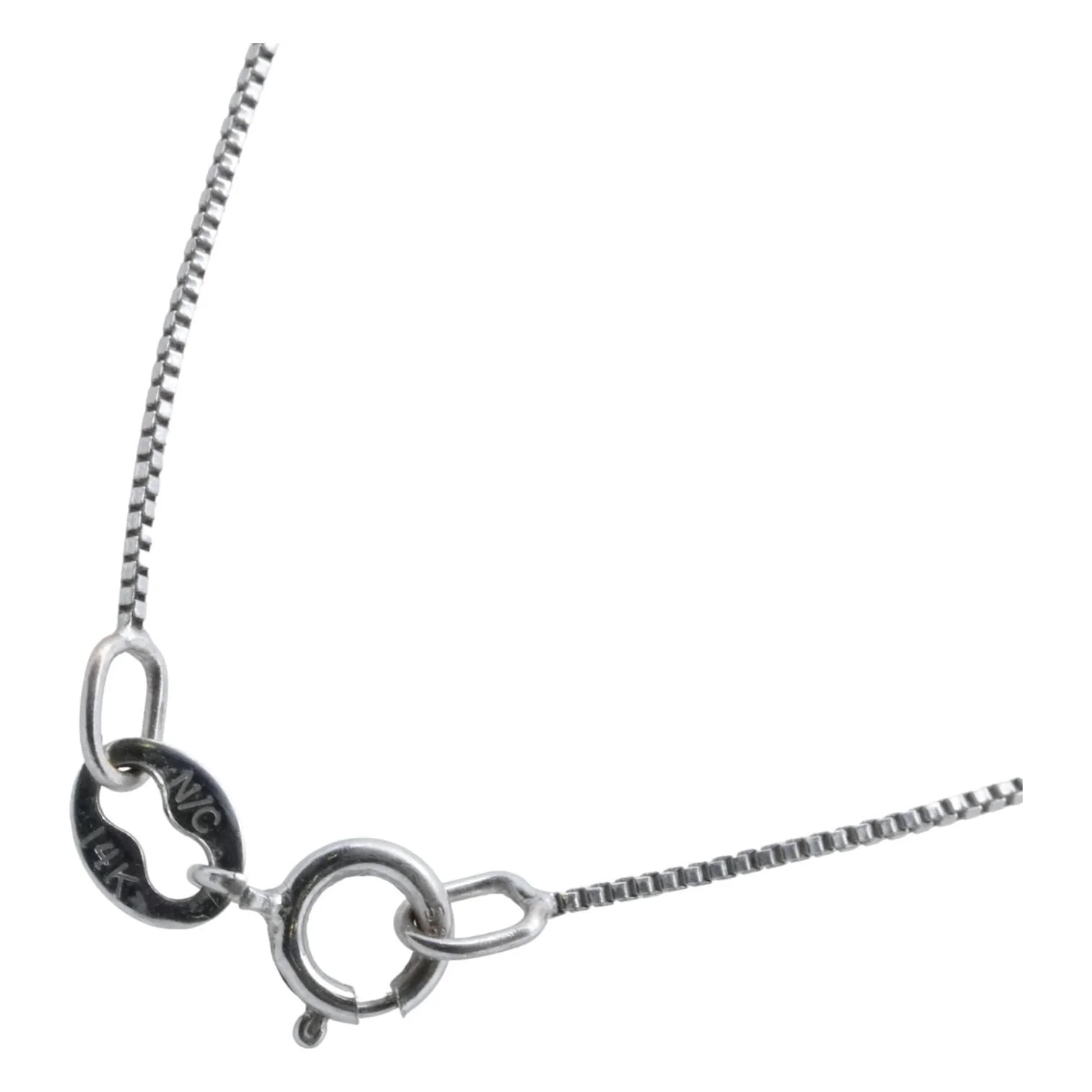 14K White Gold Square Cluster With Round Diamonds Pendant Necklace - Image 3
