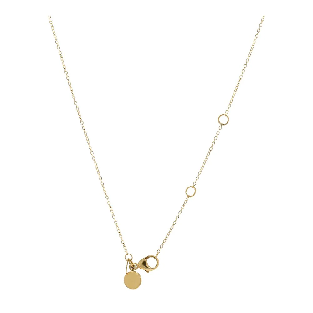 18K Gold Plain Heart Slider Pendant Necklace - Image 2