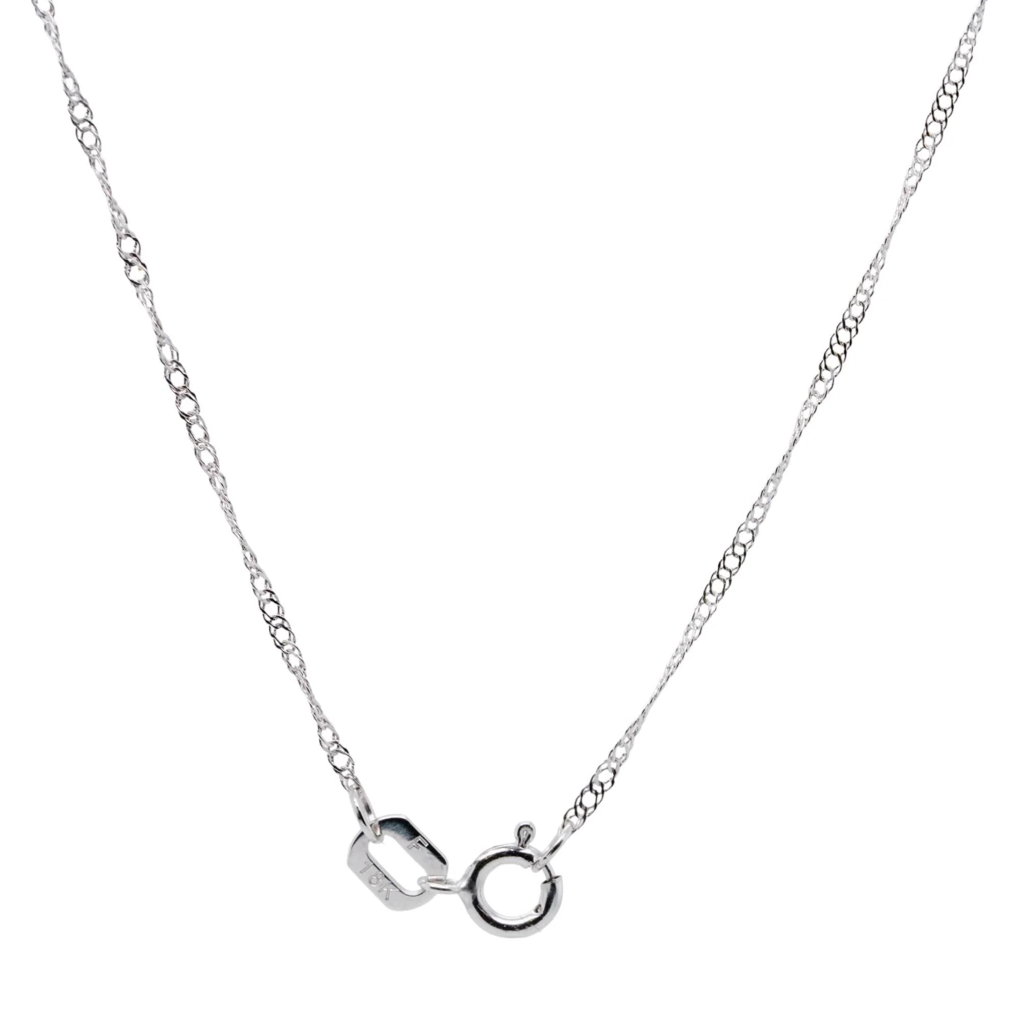 18K White Gold Diamond Abstract Polki Style Pendant Necklace - Image 2