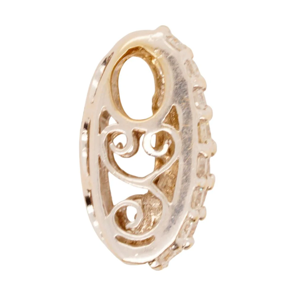 18K White Gold Tension Set Diamond Slide Pendant - Image 3