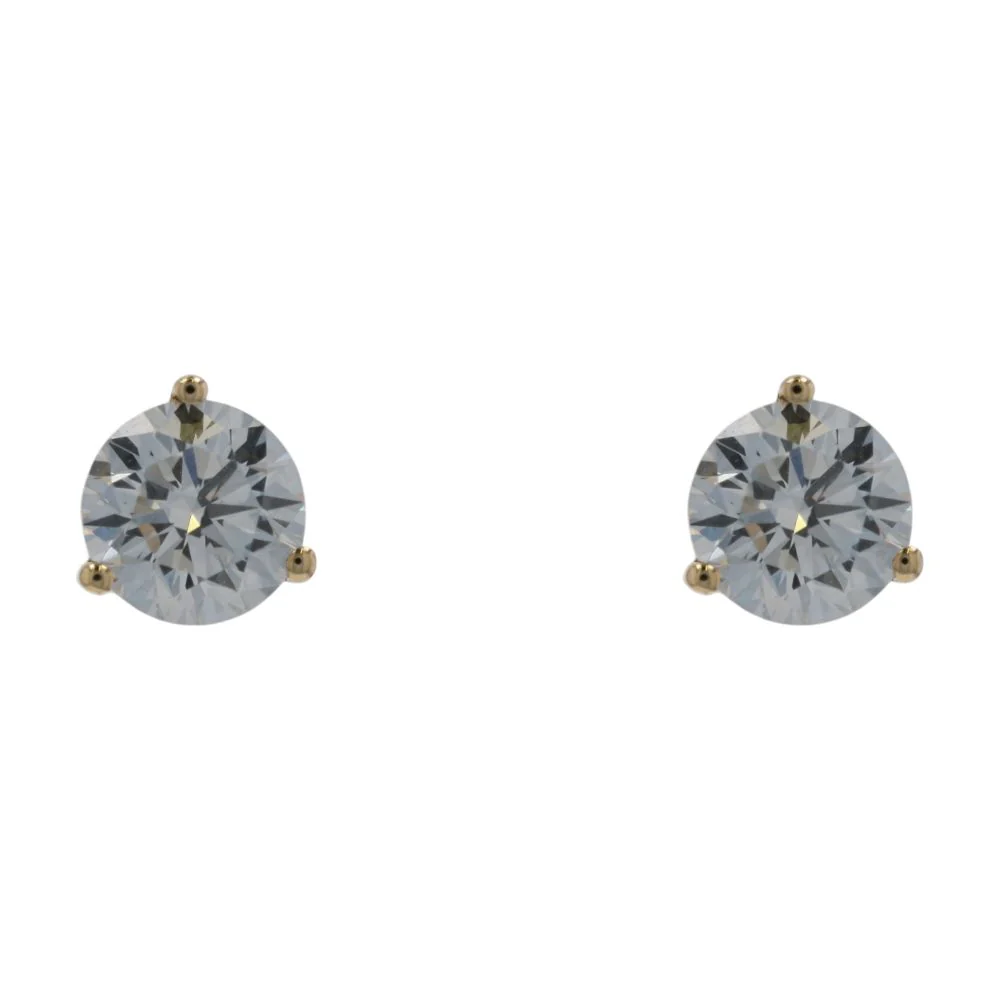 2.00 Ct 14K Gold Lab Grown Diamond Martini Set Stud Earrings