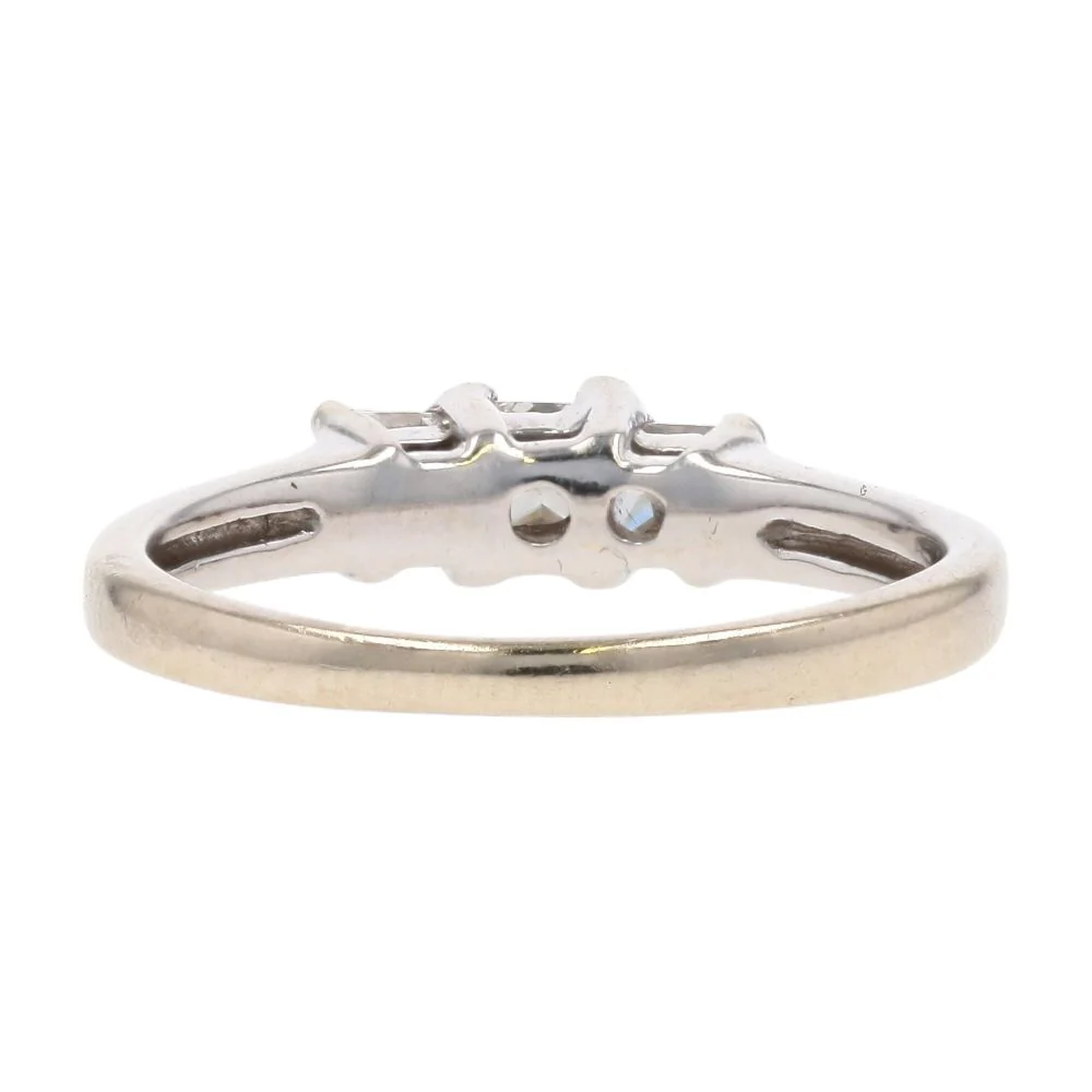.20 Ct 14K White Gold Triple Square Diamond Engagement Ring - Image 3