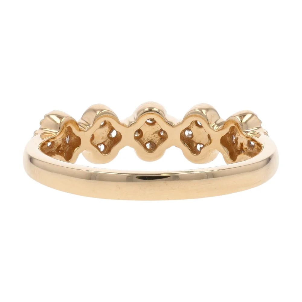 .25 Ct 14K Gold Bead Edge Diamond Clover Band - Image 3