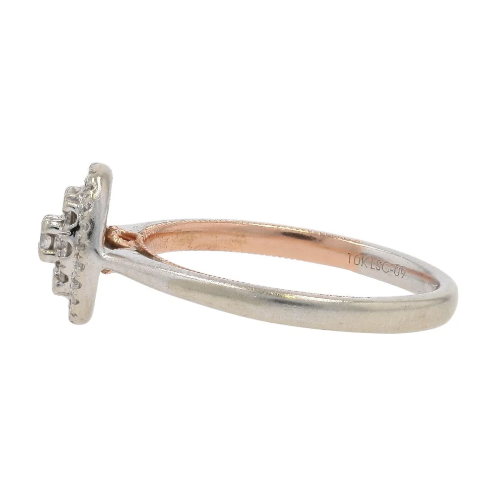 .33 Ct 10K White Gold Oval Cluster Diamond Engagement Style Ring - Image 2