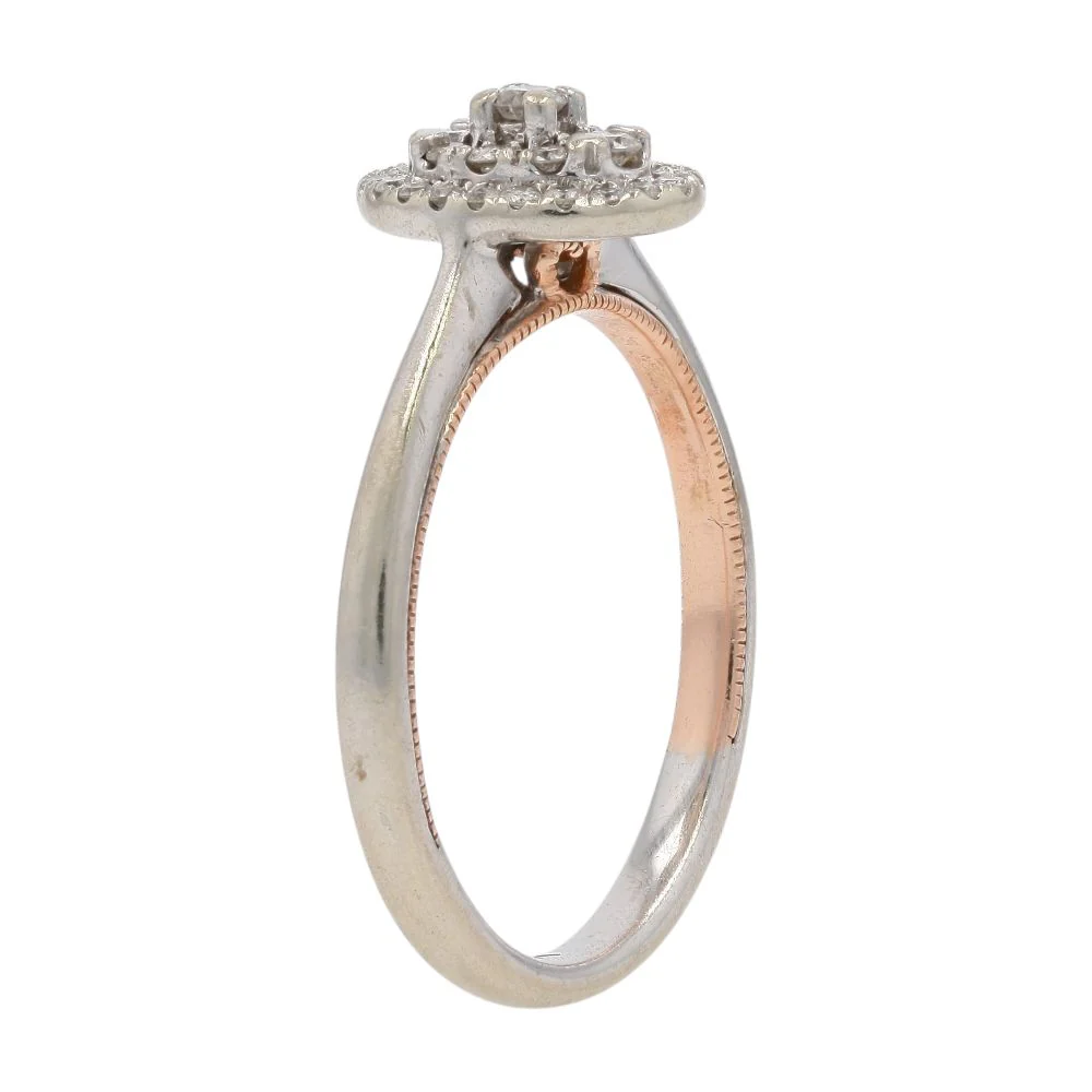 .33 Ct 10K White Gold Oval Cluster Diamond Engagement Style Ring - Image 5