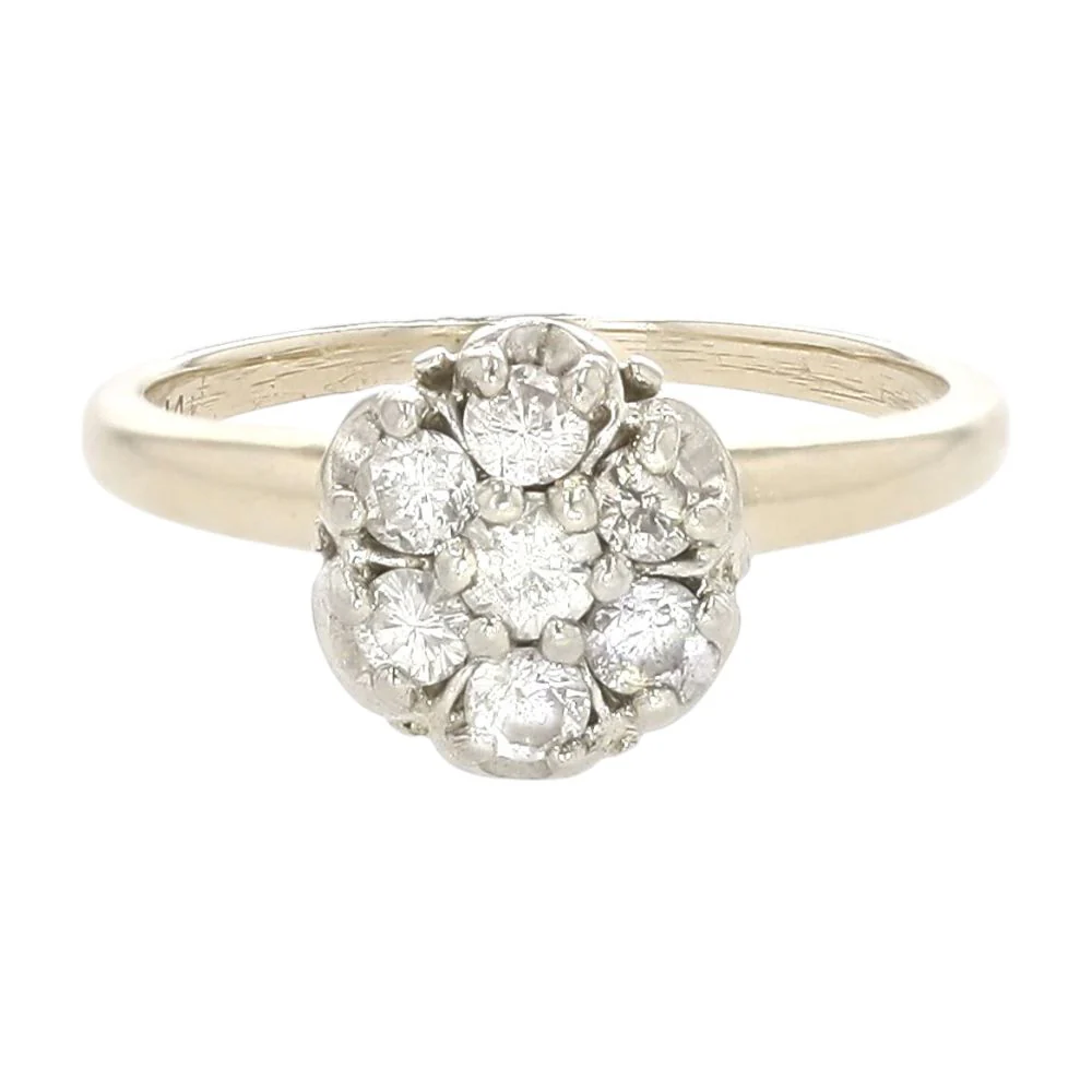.33 Ct 14K Two Tone Gold Vintage Style Diamond Engagement Ring