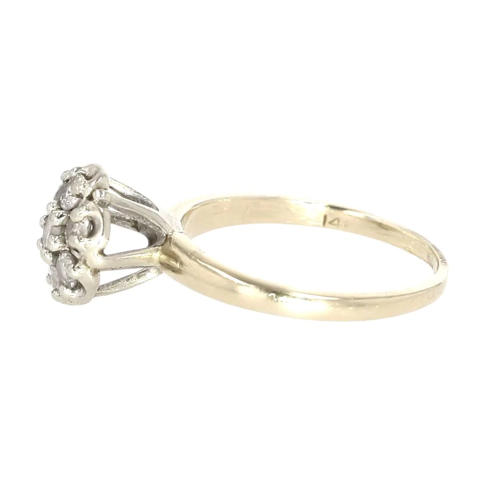 .33 Ct 14K Two Tone Gold Vintage Style Diamond Engagement Ring - Image 2