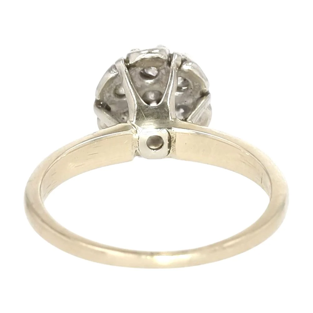 .33 Ct 14K Two Tone Gold Vintage Style Diamond Engagement Ring - Image 3