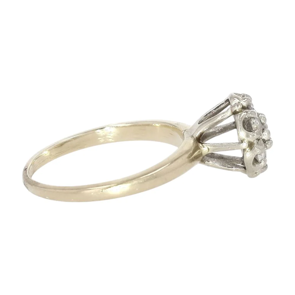 .33 Ct 14K Two Tone Gold Vintage Style Diamond Engagement Ring - Image 4