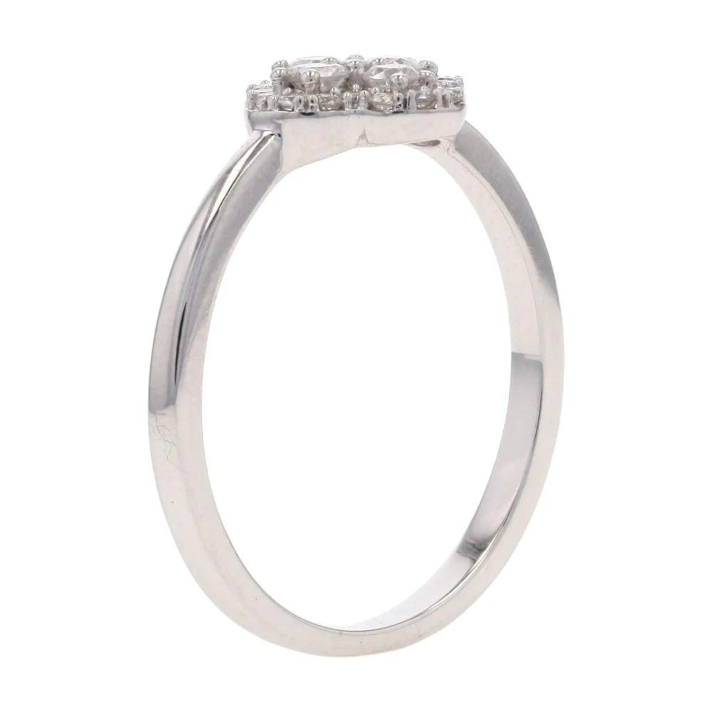 .33 Ct 14K White Gold Diamond Accented Clover Cocktail Ring - Image 5