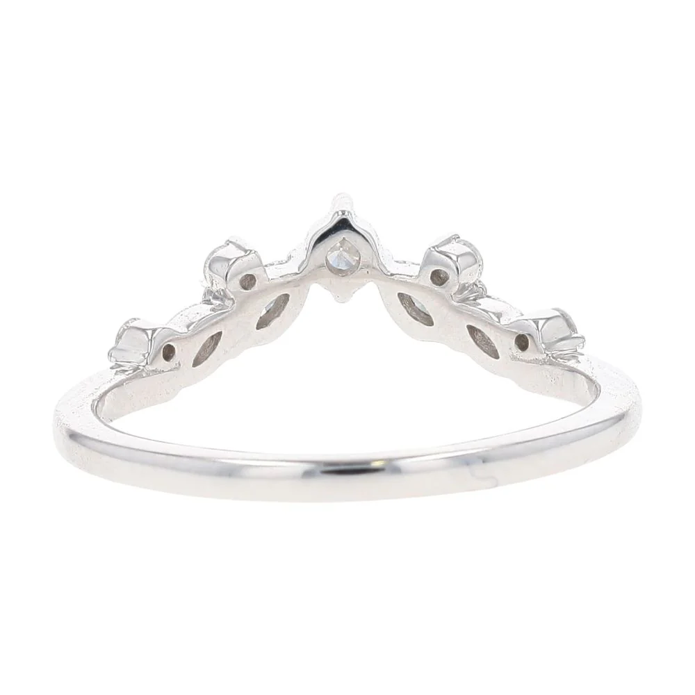 .33 Ct 14K White Gold Round And Marquise Lab Grown Diamond Contour Band - Image 3