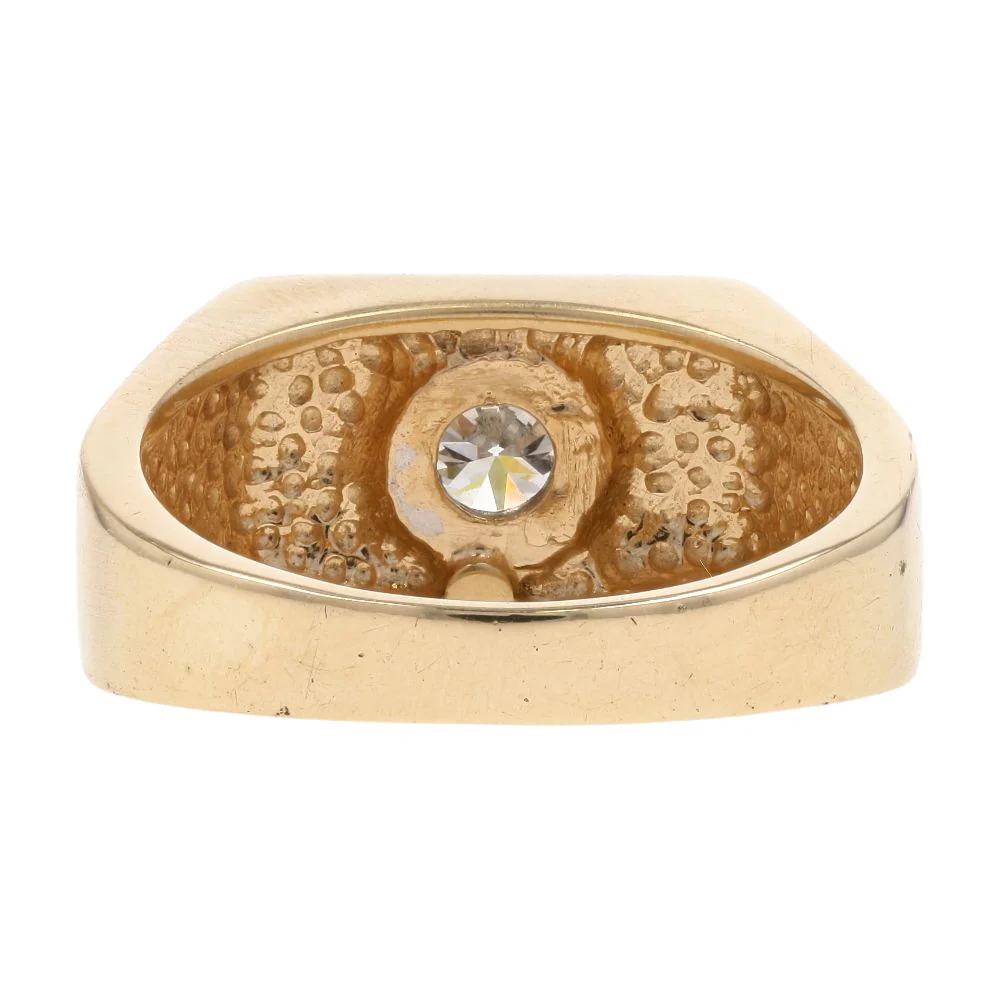 .40 Ct 14K Gold Round Diamond Flat Signet Ring - Image 3