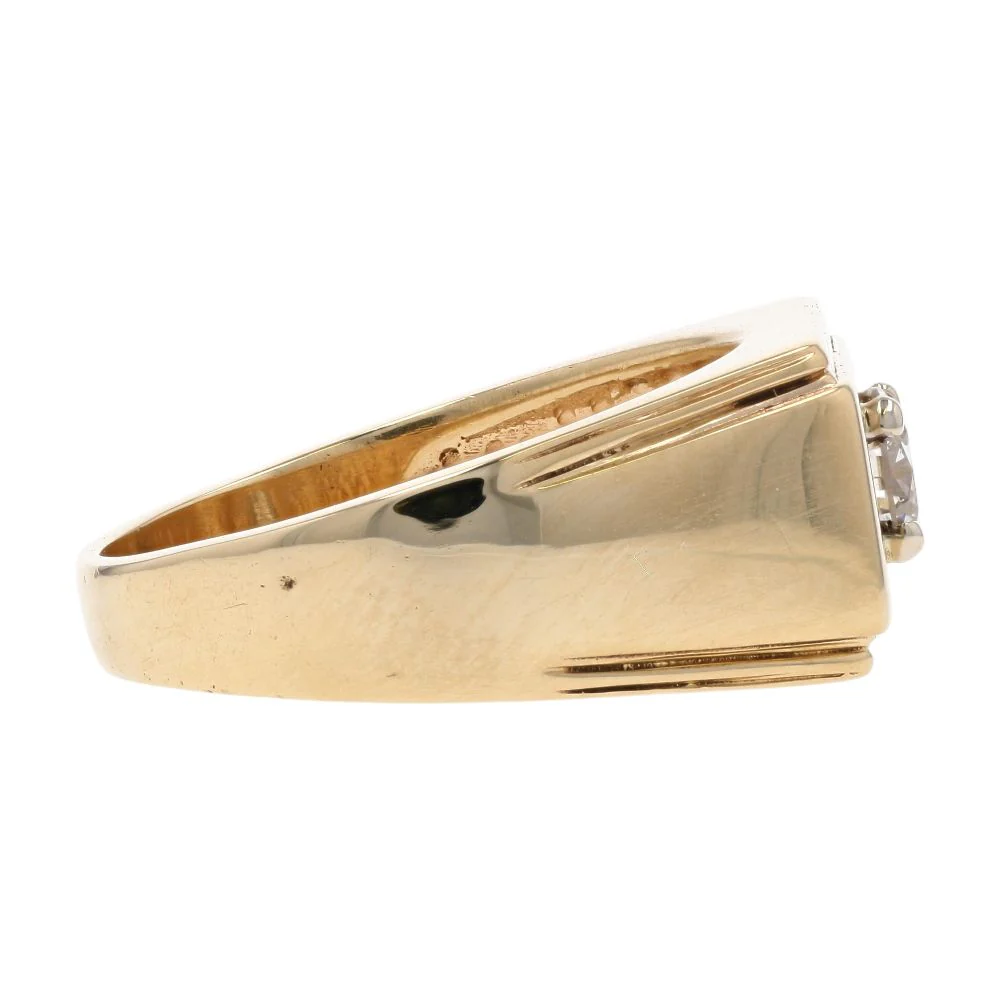 .40 Ct 14K Gold Round Diamond Flat Signet Ring - Image 4