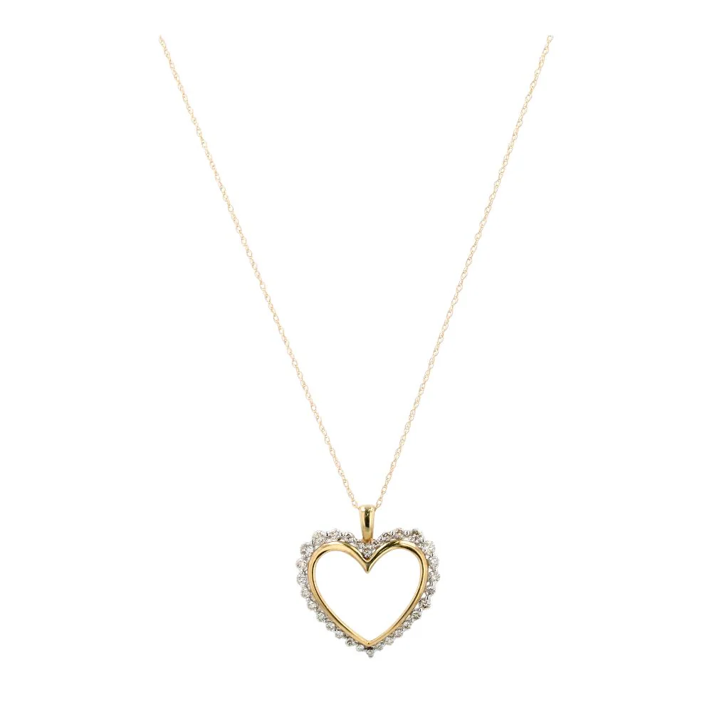 .50 ct 10K Gold Diamond Heart Pendant Necklace
