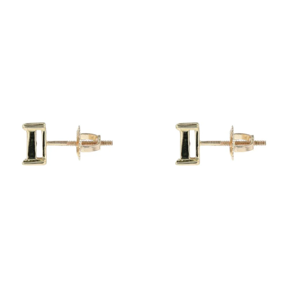 .50 Ct 10K Gold Princess Cut Lab Grown Diamond Cluster Stud Earrings - Image 2