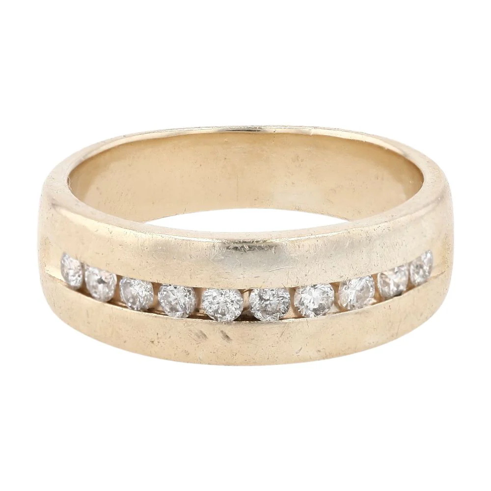 .50 Ct 14K Gold Channel Set Round Diamonds Band