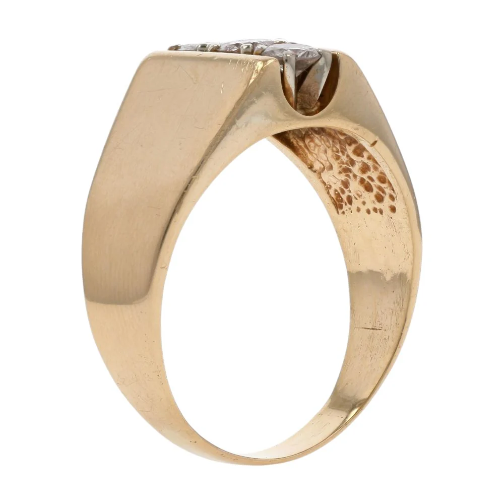 .75 Ct 14K Gold Vertical Three Diamond Band - Image 5