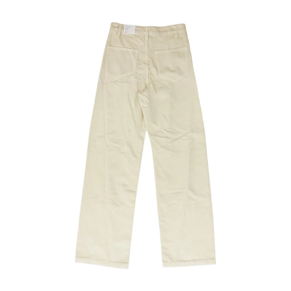 Beige High Rise Wide Leg Straight Jeans - Image 2