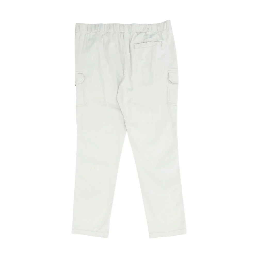 Beige Solid Cargo Pants - Image 2