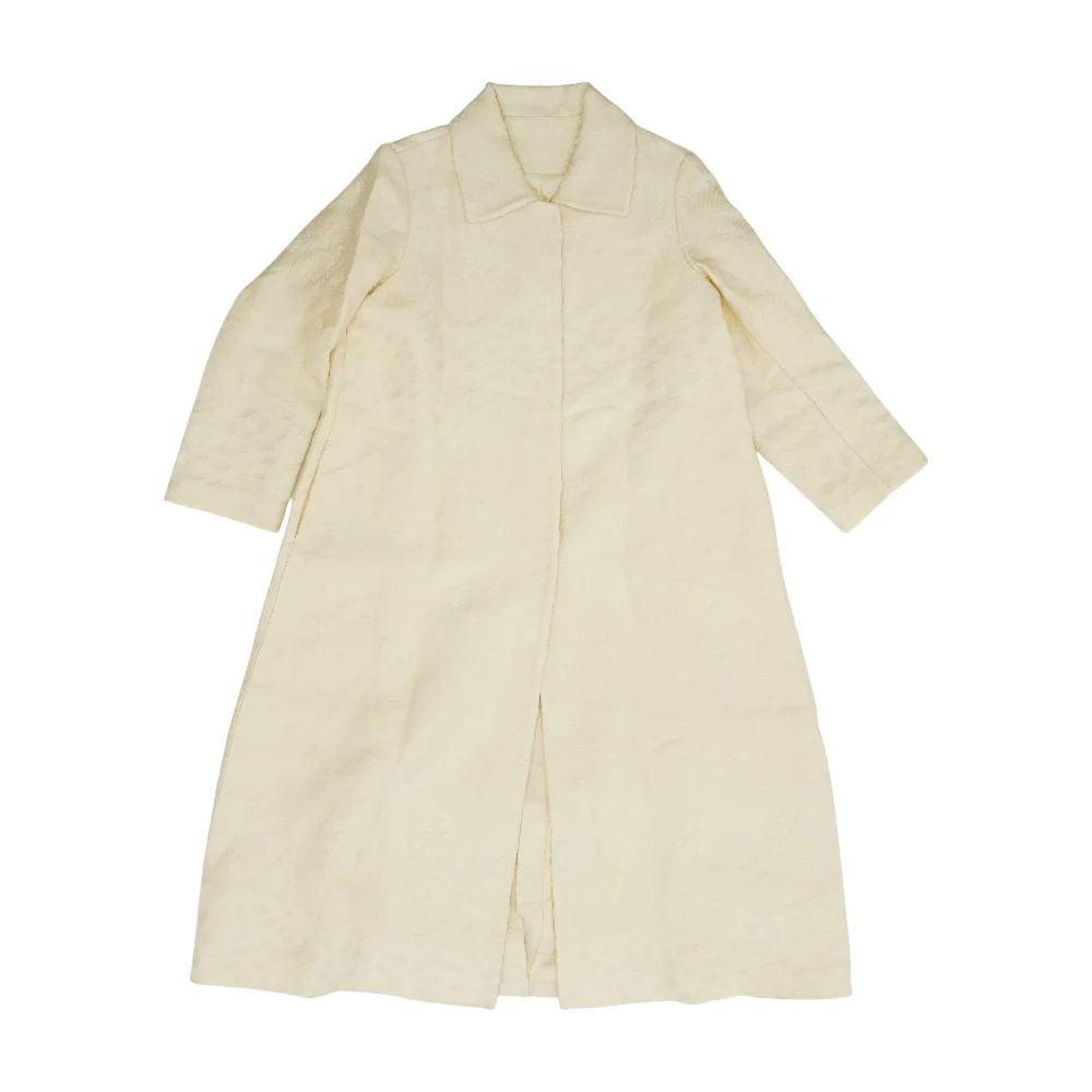 Beige Solid Topcoat Coat