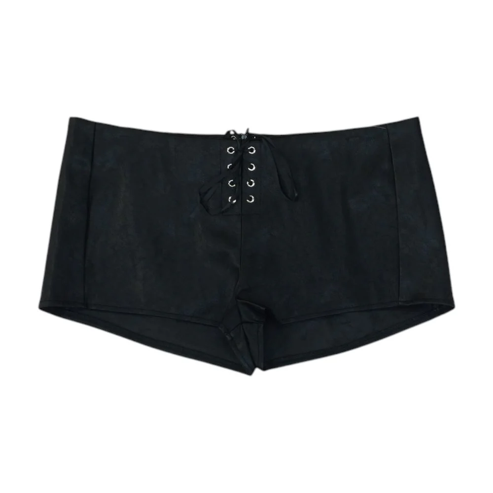Black Faux Leather Shorts