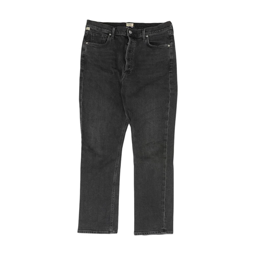 Black High Rise Straight Leg Jeans