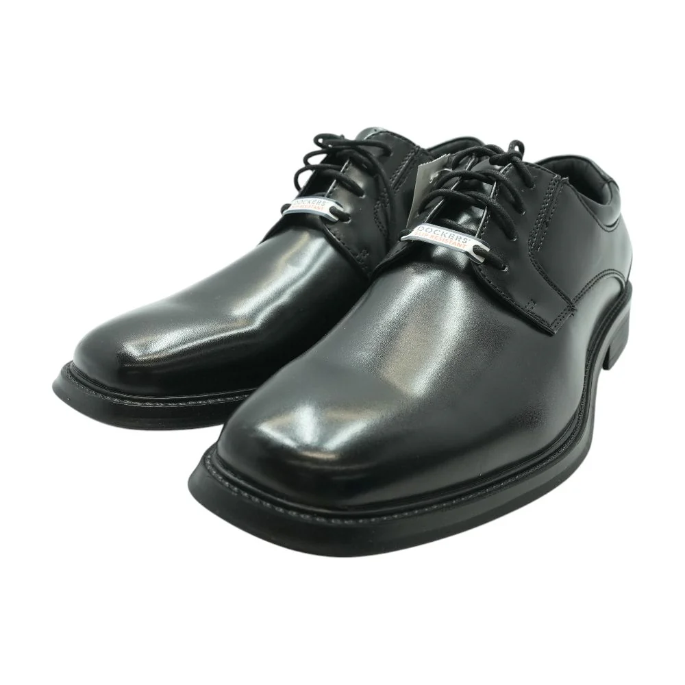 Black Leather Derby/oxford Dress Shoes
