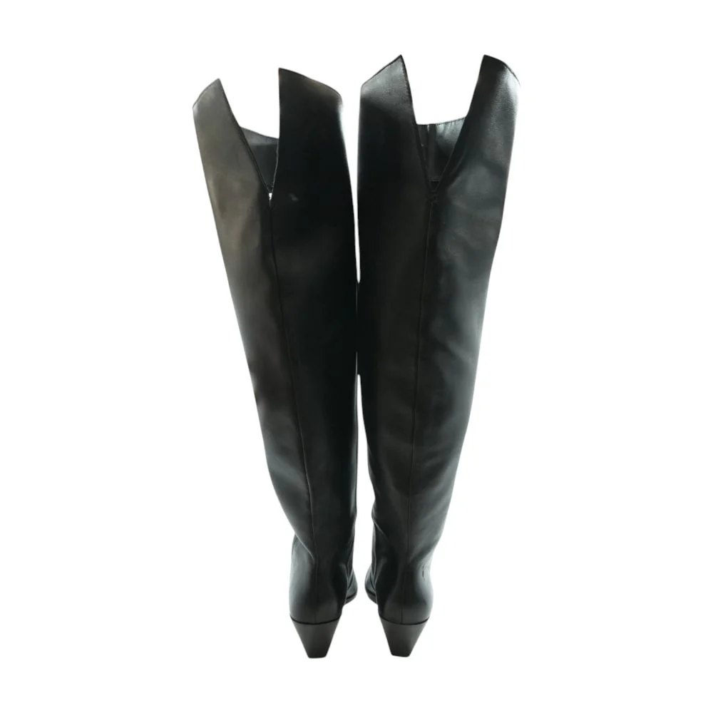 Black Over The Knee Boots - Image 2