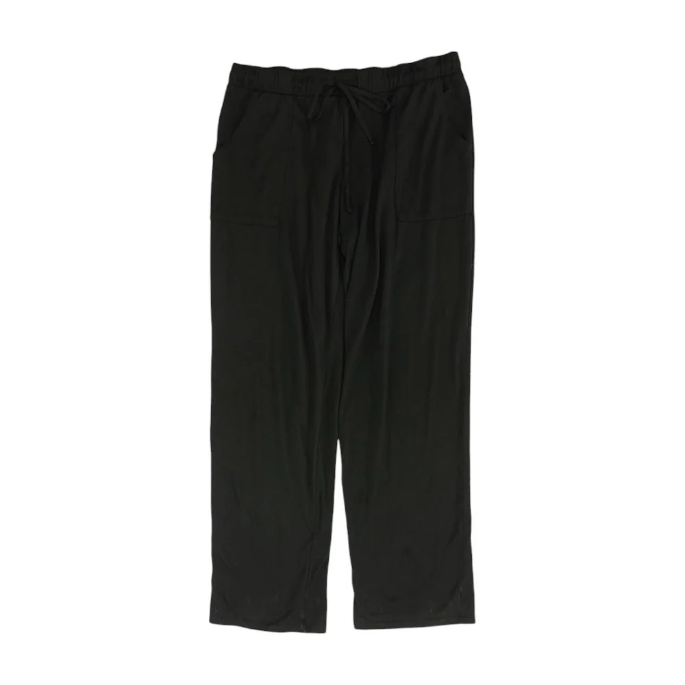 Black Solid Active Pants