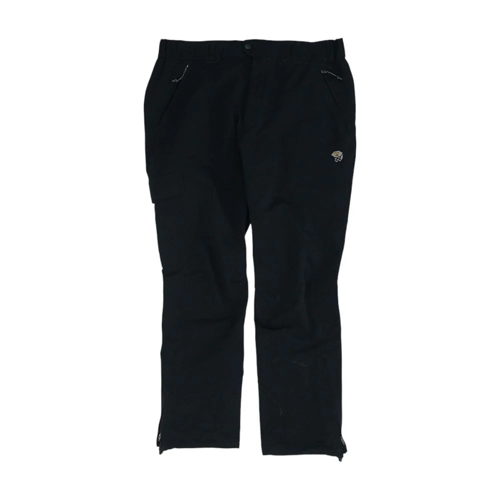 Black Solid Active Ski Pants