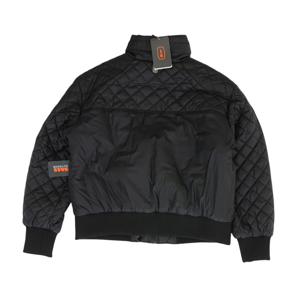 Black Solid Bomber Jacket - Image 2