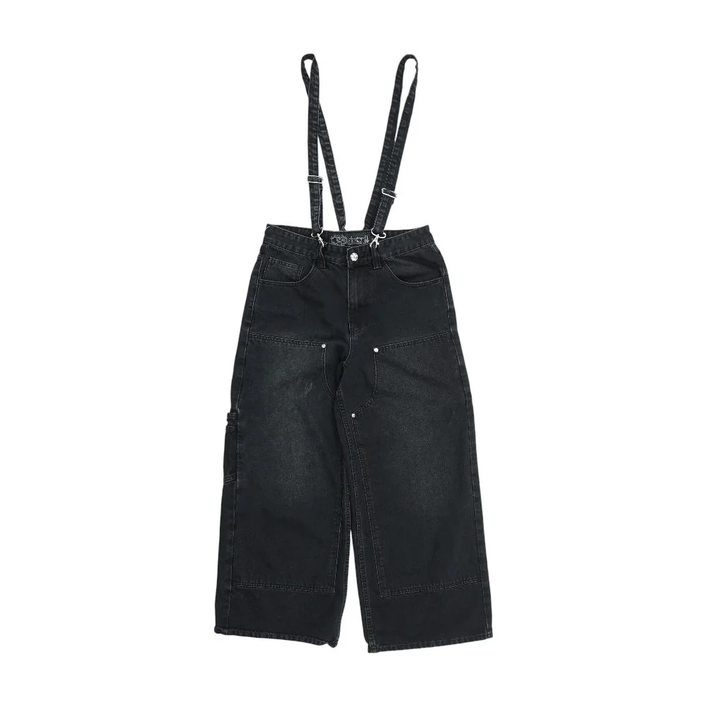 Black Solid Cargo Pants