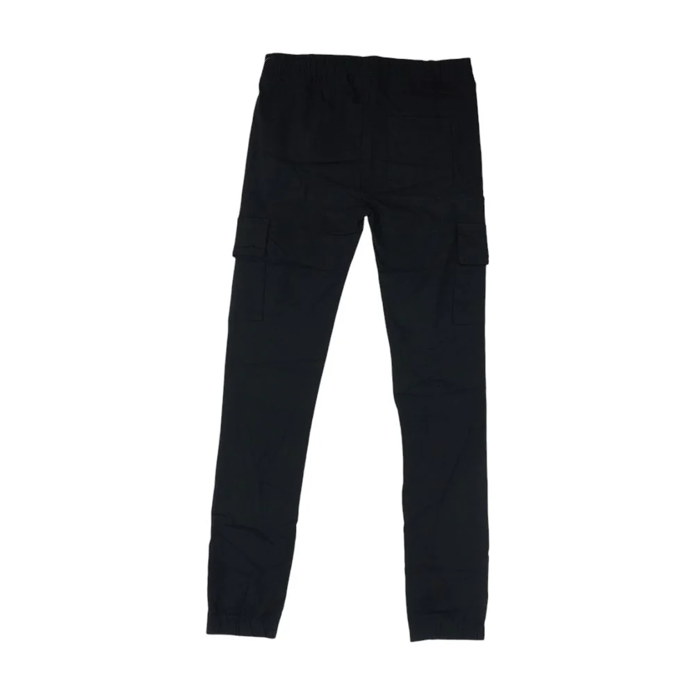 Black Solid Cargo Pants - Image 2